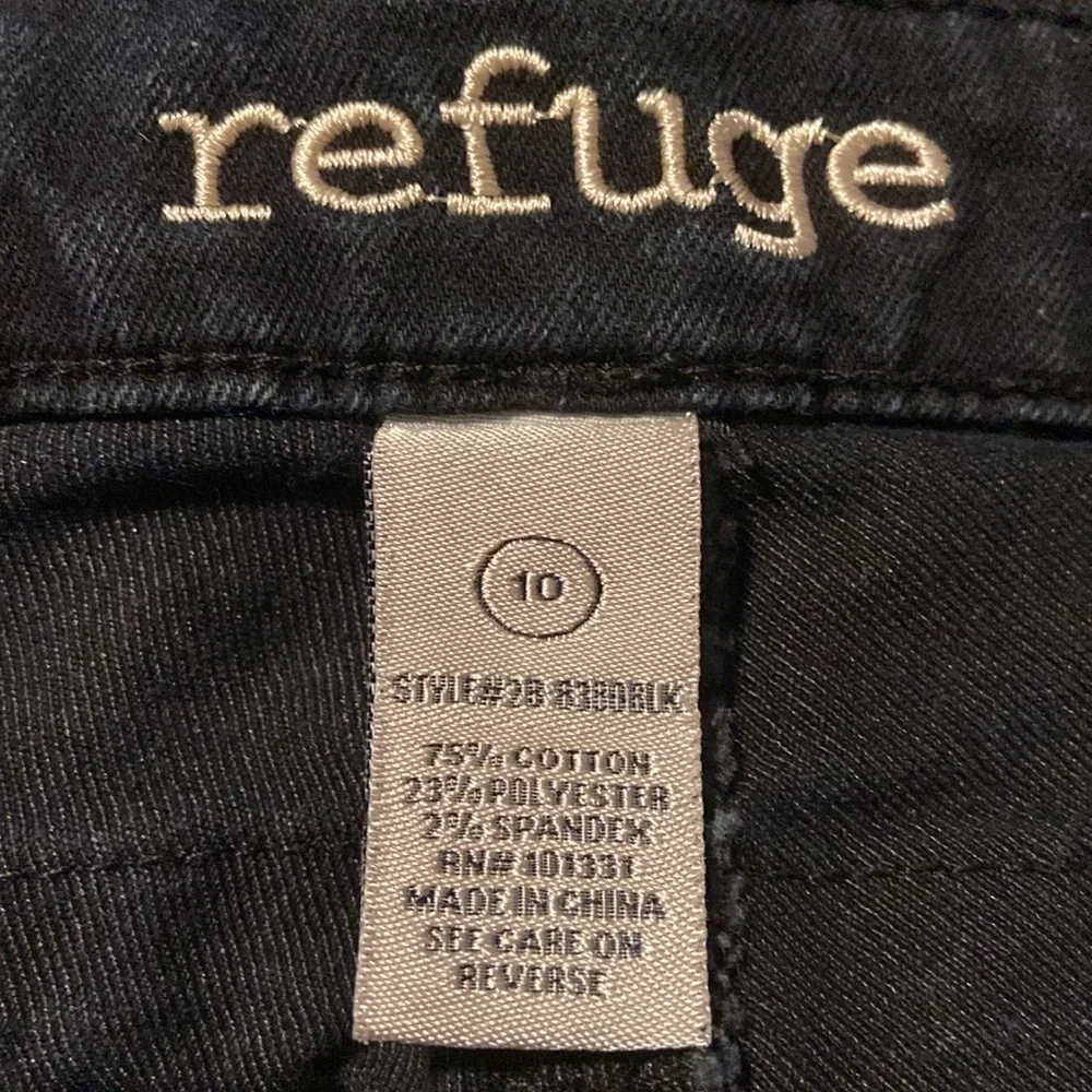 Refuge Black High Waisted Stretch Shorts SZ 10 - Picture 7 of 8